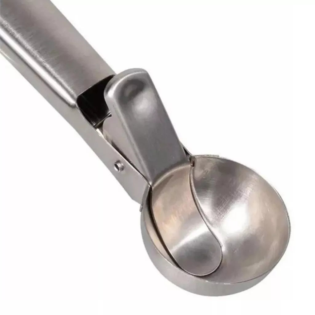 Colher Concha Pegador De Sorvete Inox Com Ejetor Profissional