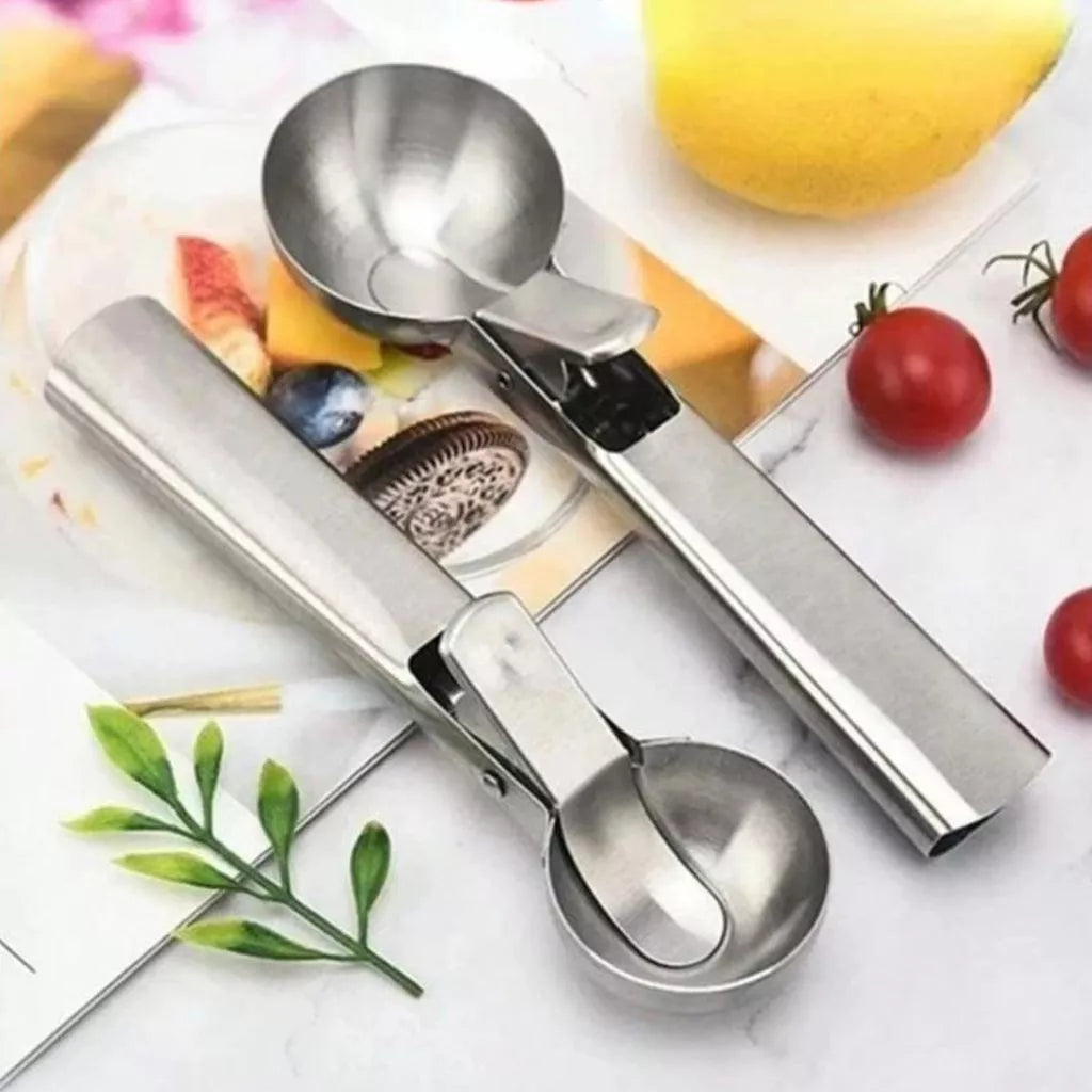 Colher Concha Pegador De Sorvete Inox Com Ejetor Profissional