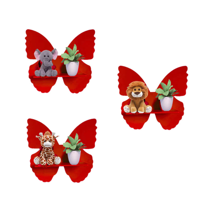 Kit Prateleira Borboleta Nicho em MDF 3 peças