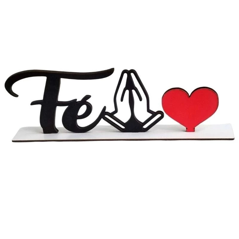 kit 3 palavras em MDF decorativo família fé gratidão kit palavras