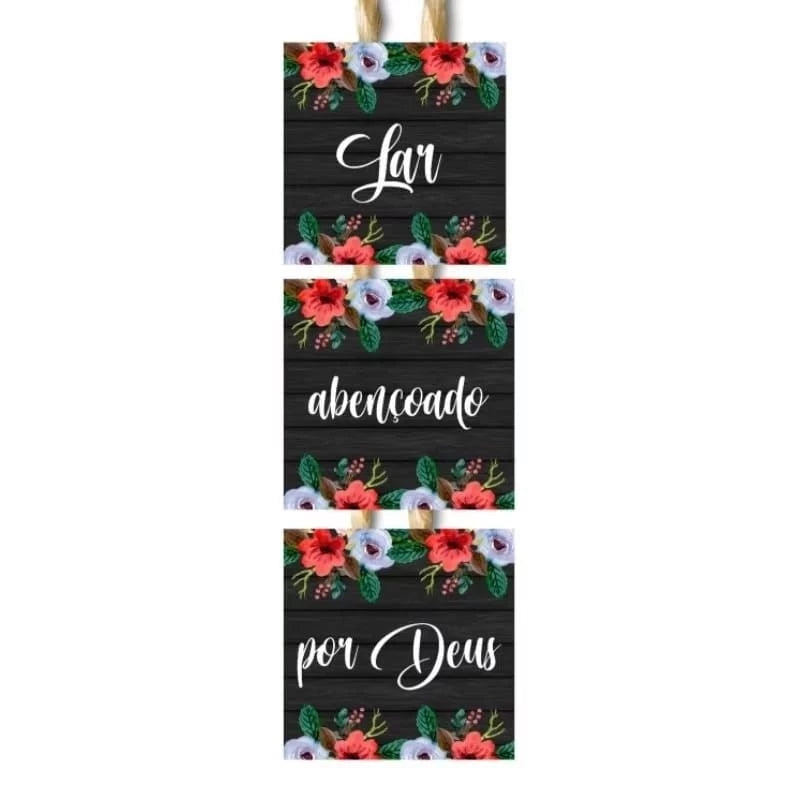 Kit Placa Decorativa Personalizada Com Corda