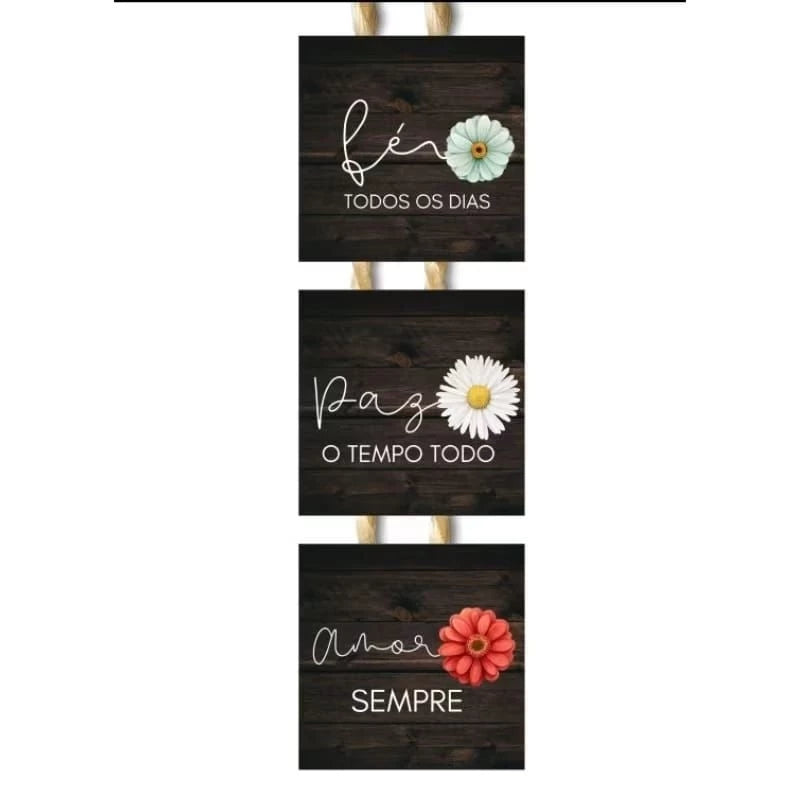 Kit Placa Decorativa Personalizada Com Corda