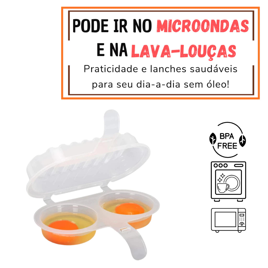 Forma Cozinha Ovo Omelete Direto No Microondas Fácil Rápido Omeleteira 2 em 1