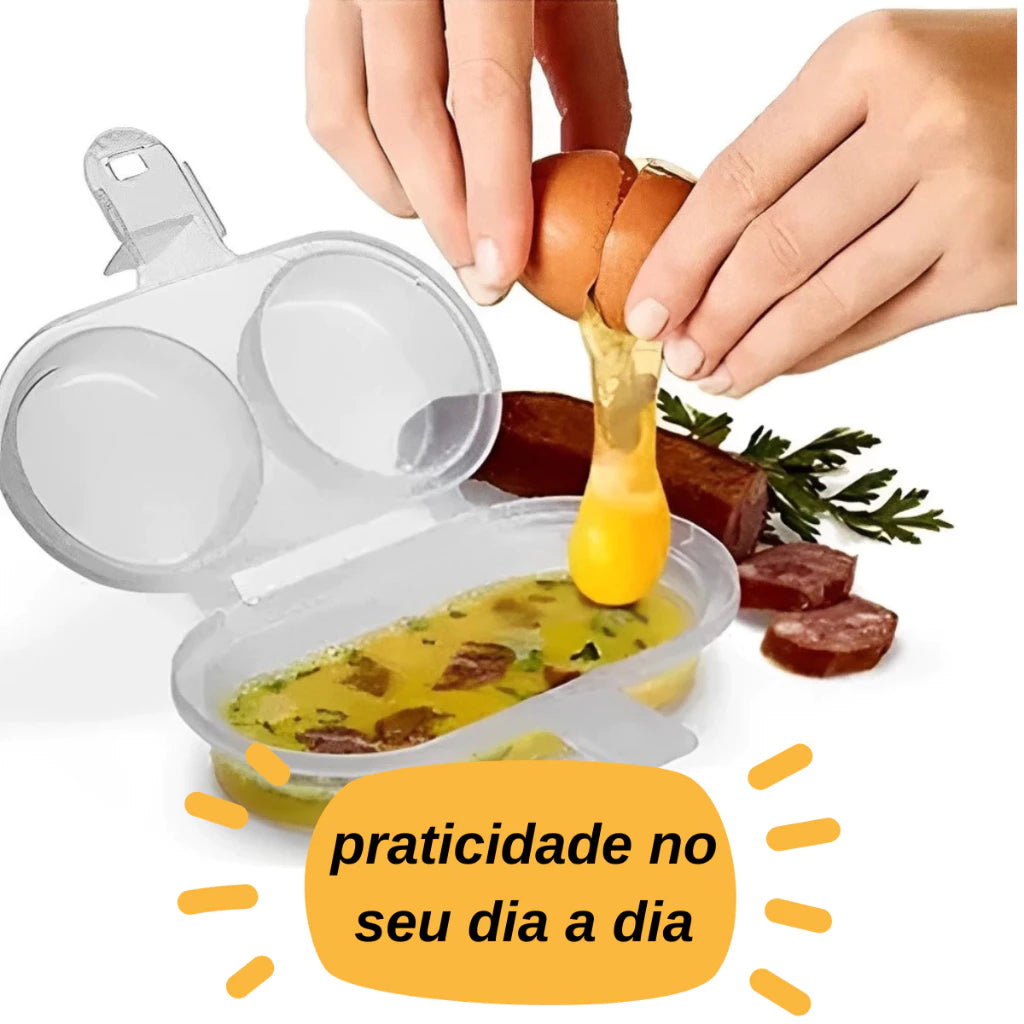 Forma Cozinha Ovo Omelete Direto No Microondas Fácil Rápido Omeleteira 2 em 1