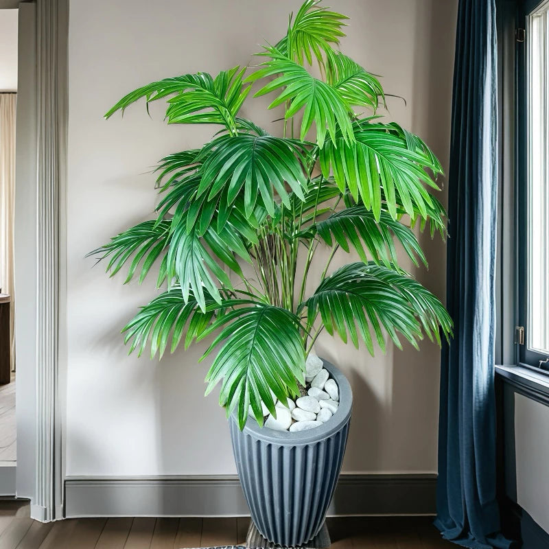 24 Folhas Planta Artificial Palmeira Areca Real