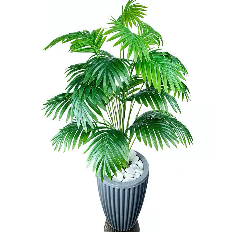 24 Folhas Planta Artificial Palmeira Areca Real