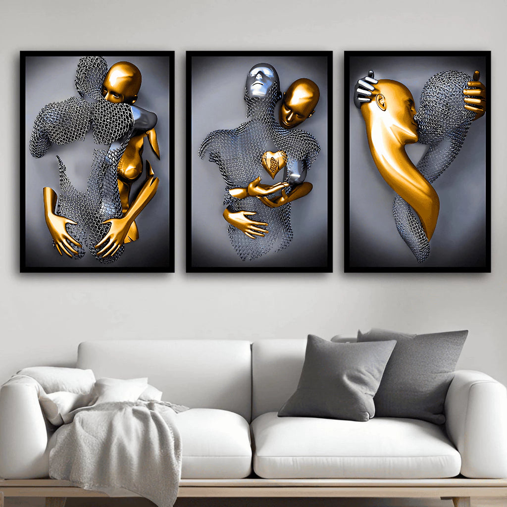Quadros Decorativos 3 Peças Arte Moderna Casal Química