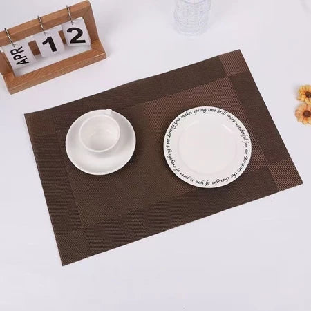 KIT 4 ou 6 Jogo Americano Metalizado em PVC Retangular Mesa Posta Sousplat