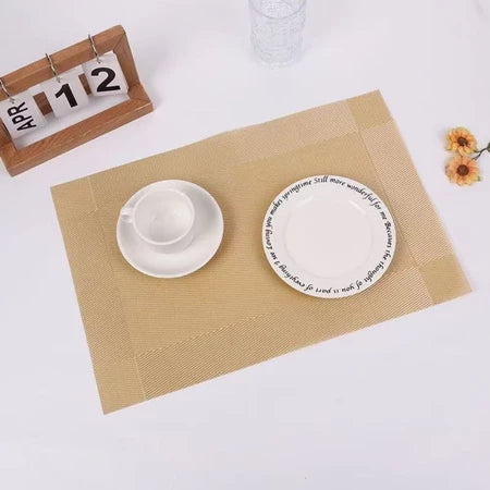 KIT 4 ou 6 Jogo Americano Metalizado em PVC Retangular Mesa Posta Sousplat