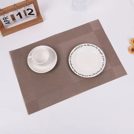 KIT 4 ou 6 Jogo Americano Metalizado em PVC Retangular Mesa Posta Sousplat