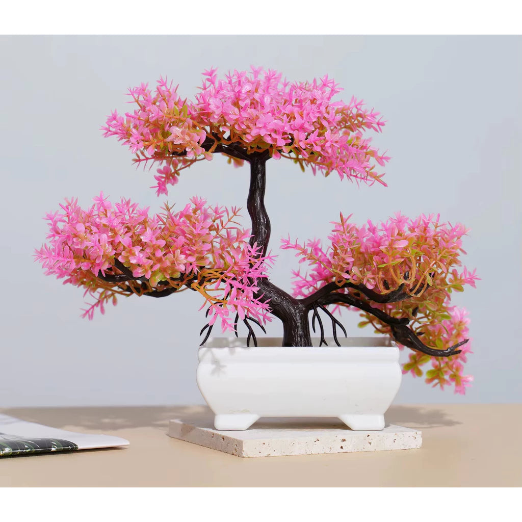 Bonsai Artificial 25cm Realista de Plástico com Vaso