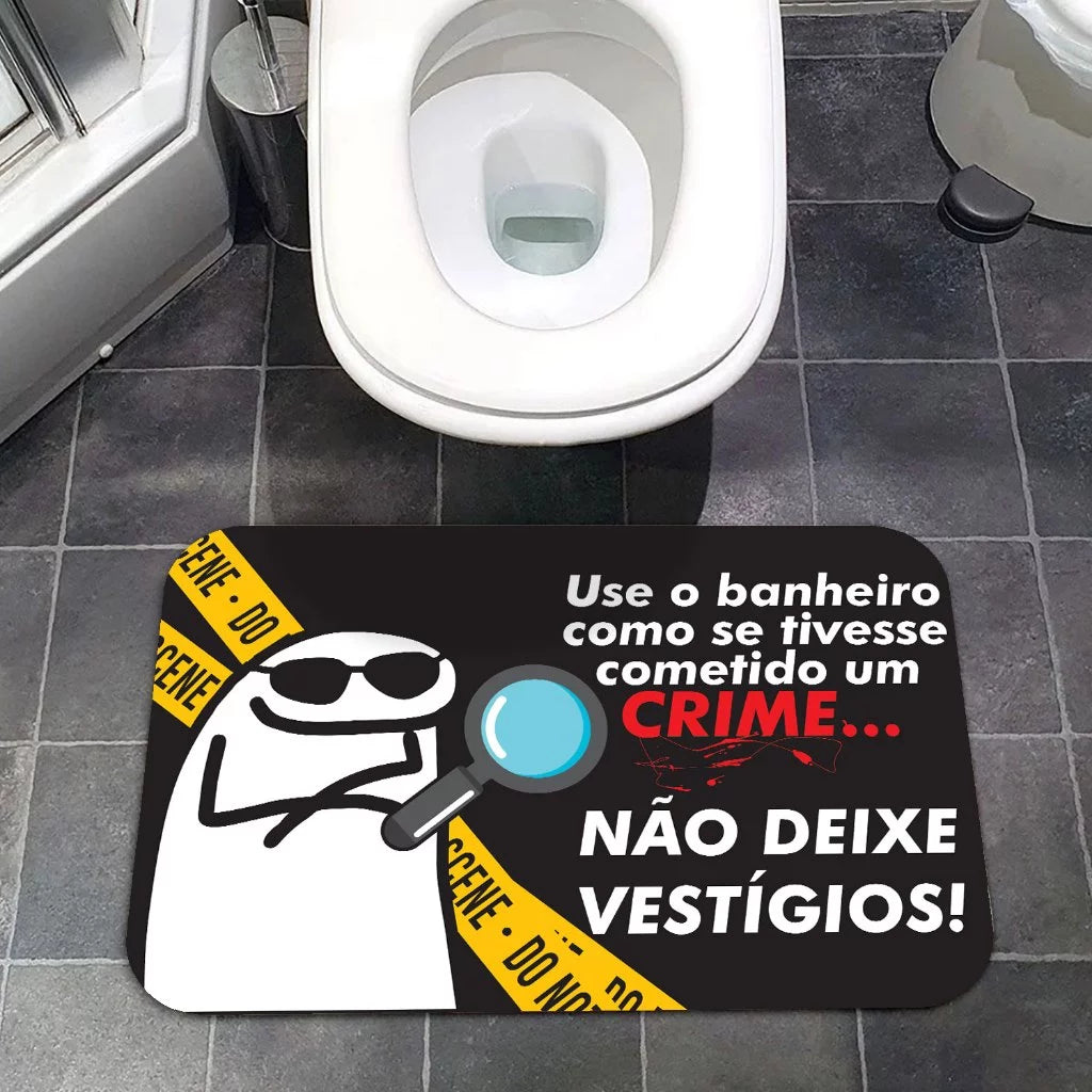 Tapete Decorativo Para Porta Antiderrapante Borracha Engraçado - 34X60