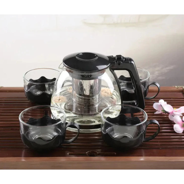 Conjunto De Jarra 1,1L Com Infusor E Xícaras 150mL Para Chá