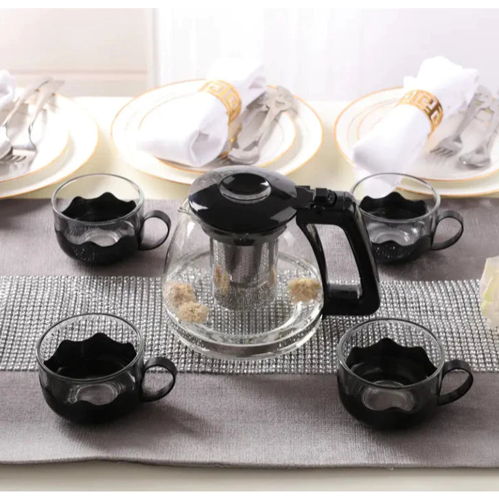 Conjunto De Jarra 1,1L Com Infusor E Xícaras 150mL Para Chá