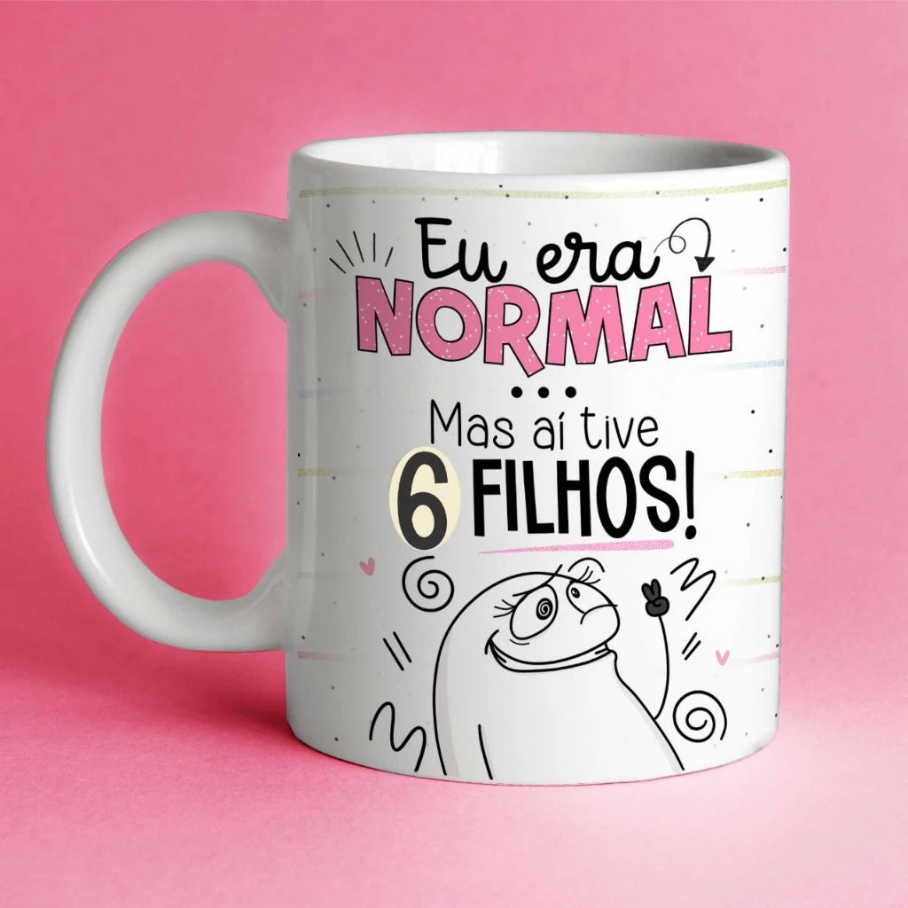 Caneca de Porcelana Flork com frases divertidas Mãe Vários Modelos