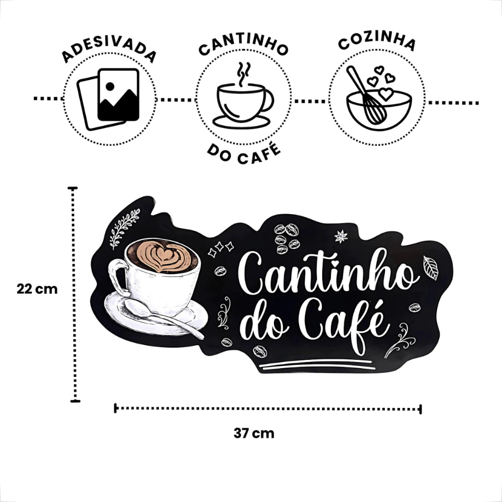 Quadro Decora o Cantinho do Café Acabamento a Laser