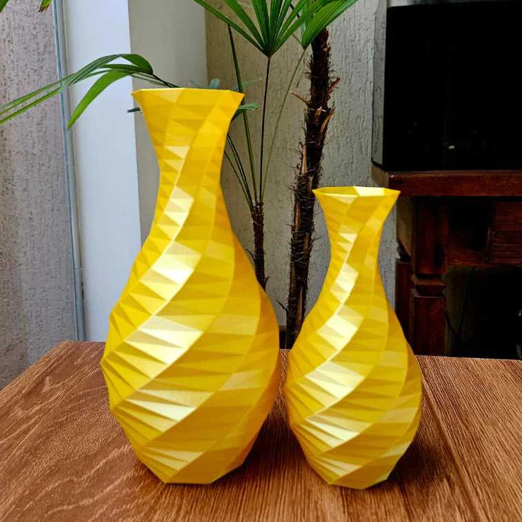 Kit 2 Vasos Decorativos Geométricos Decoração Sala