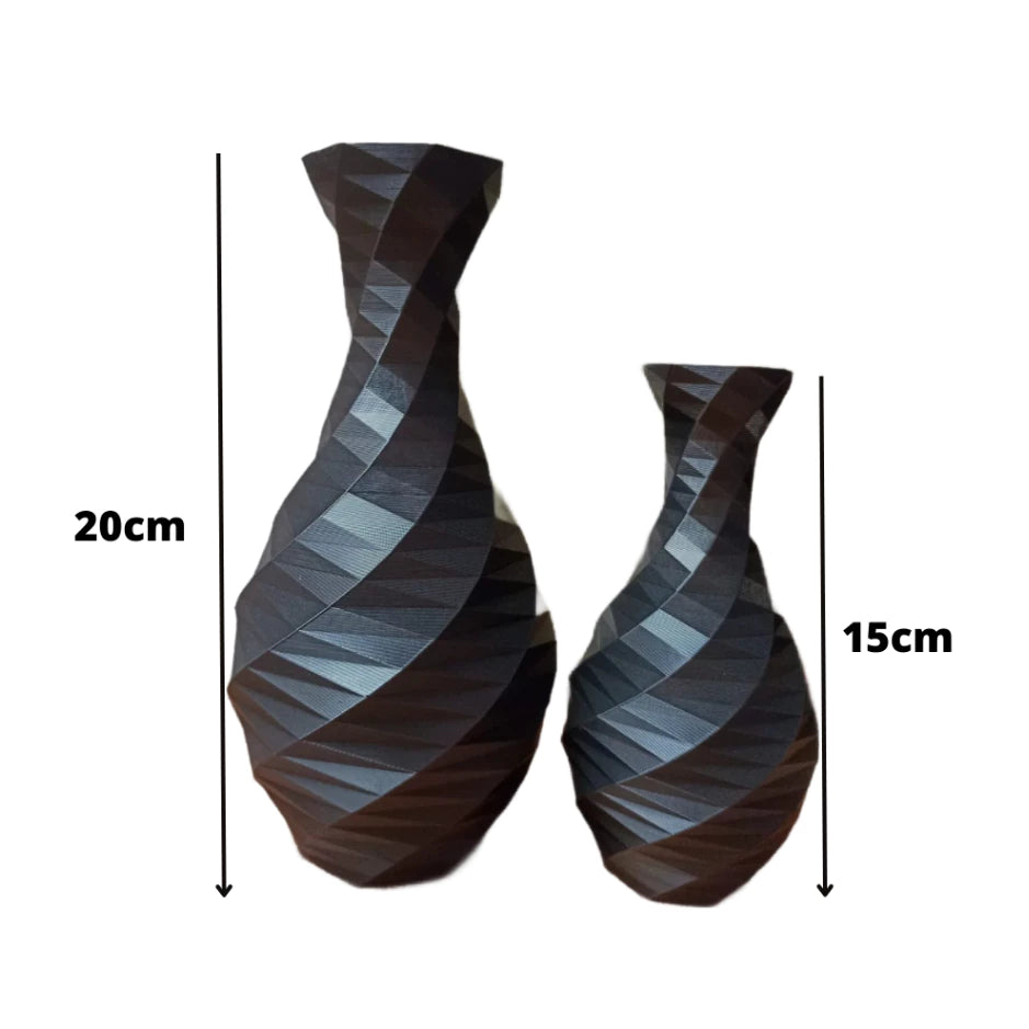Kit 2 Vasos Decorativos Geométricos Decoração Sala