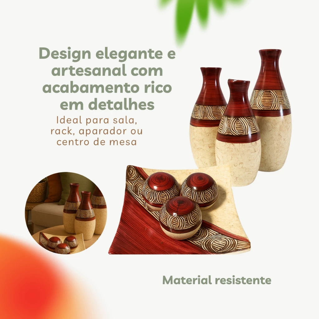 Conjunto 7 Peças de Ceramica para Decoração