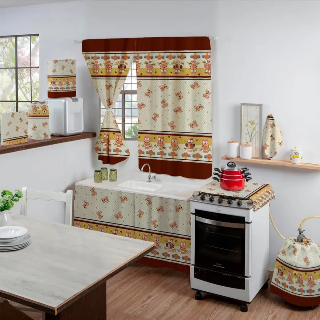 Kit 8 Peças De Cozinha Completo Estampado