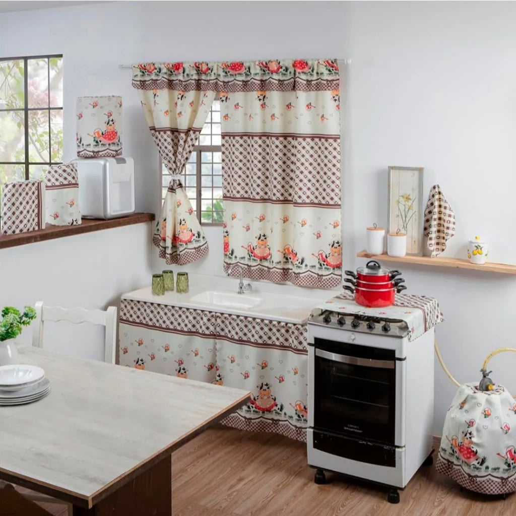 Kit 8 Peças De Cozinha Completo Estampado