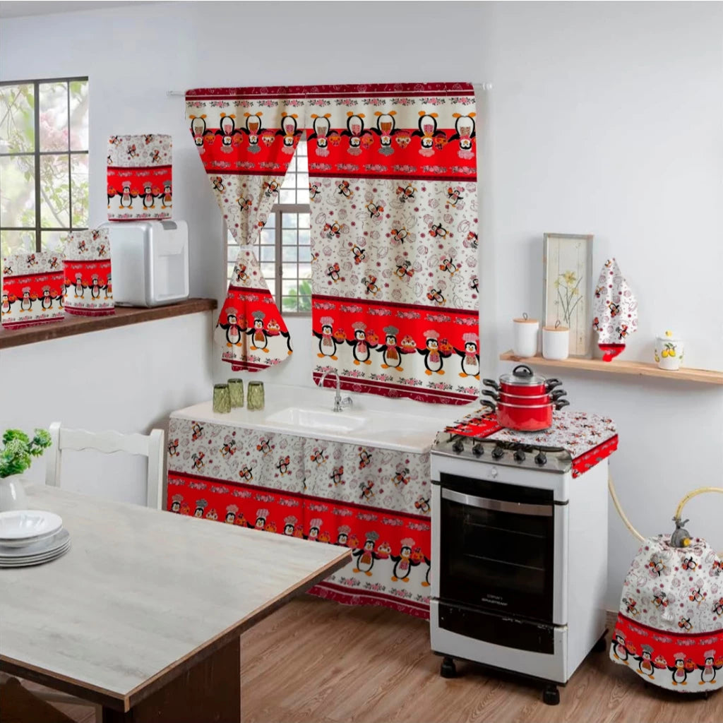 Kit 8 Peças De Cozinha Completo Estampado