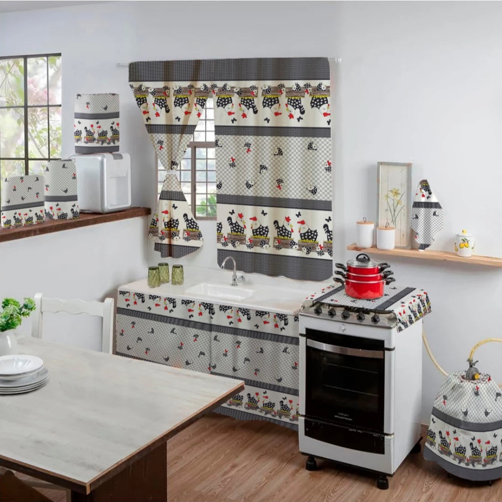 Kit 8 Peças De Cozinha Completo Estampado