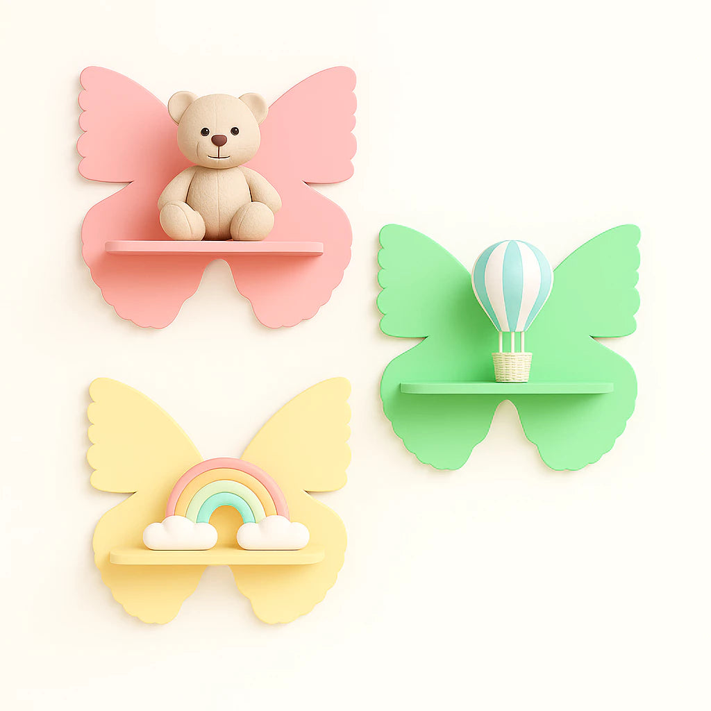 Kit Prateleira Borboleta Nicho em MDF 3 peças