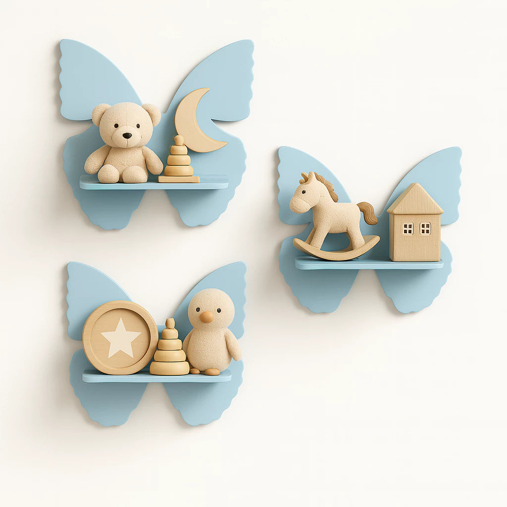 Kit Prateleira Borboleta Nicho em MDF 3 peças