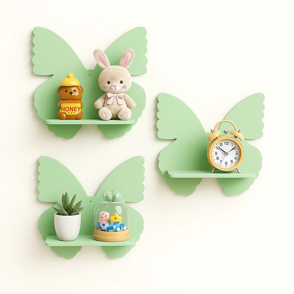 Kit Prateleira Borboleta Nicho em MDF 3 peças