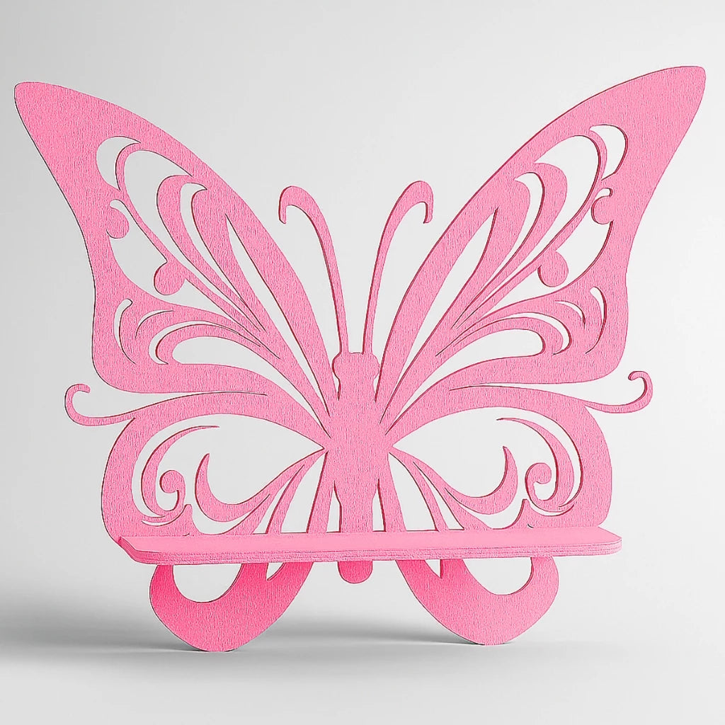 Prateleira Borboleta MDF – Kit 3 Unidades para Quarto de Menina