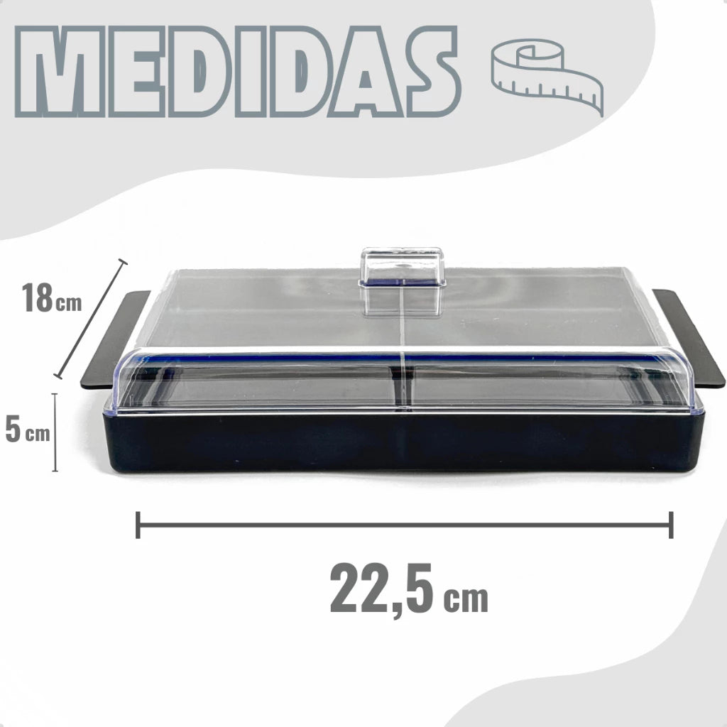 Porta Frios Duplo Com Tampa Resistente Para Geladeira Com Divisória