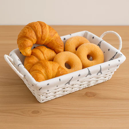 Kit 3 Cestos Organizadores de Palha/Bambu Multiuso com Forro