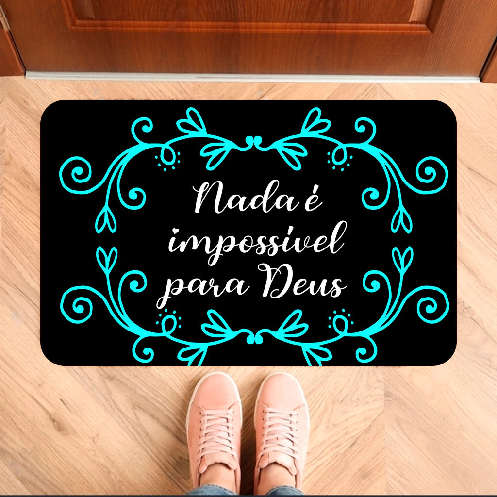 Tapete Antiderrapante Costura Reforçada - Versículo - Evangélico - Oração