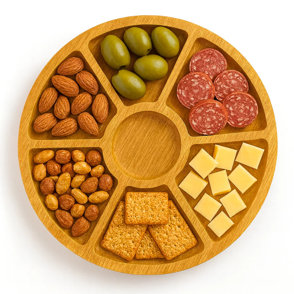 Petisqueira Redonda Para Frios Queijo C/ Molheira Ramekin e Garfinhos