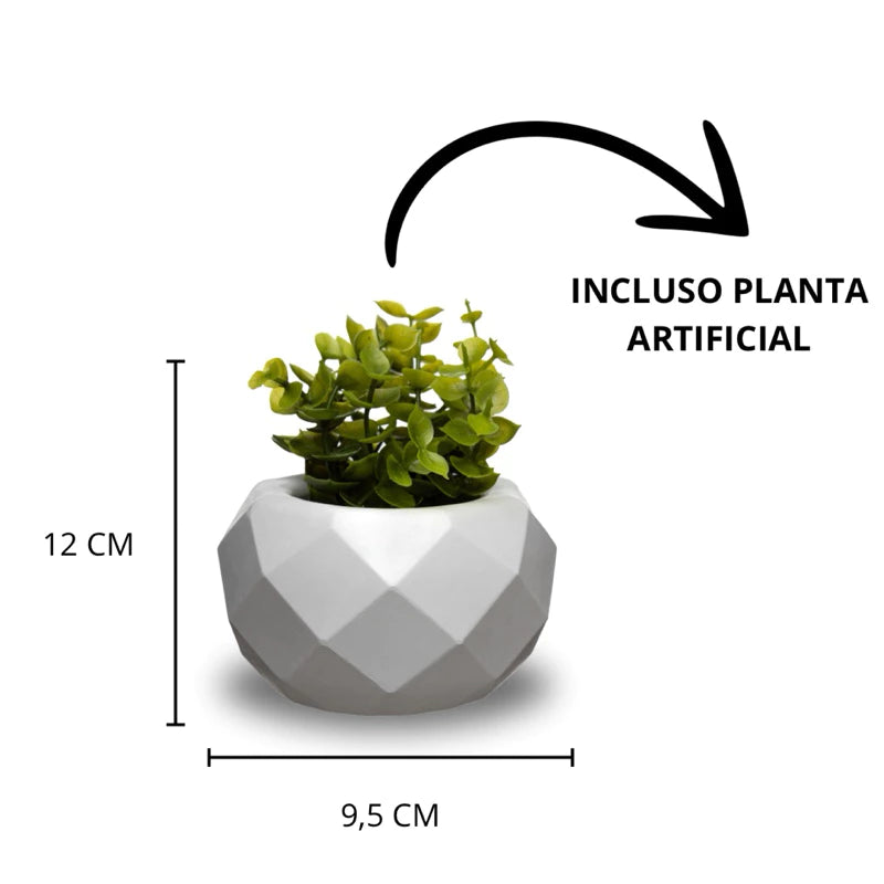 Conjunto Decorativo com 6 Vasos Incluso Planta Artificial