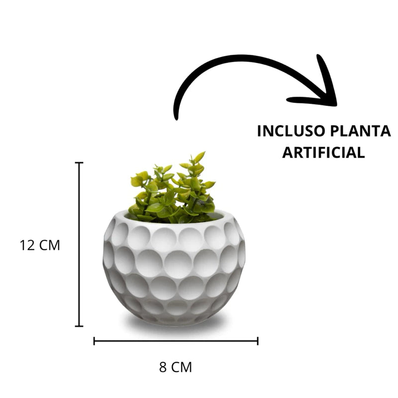 Conjunto Decorativo com 6 Vasos Incluso Planta Artificial