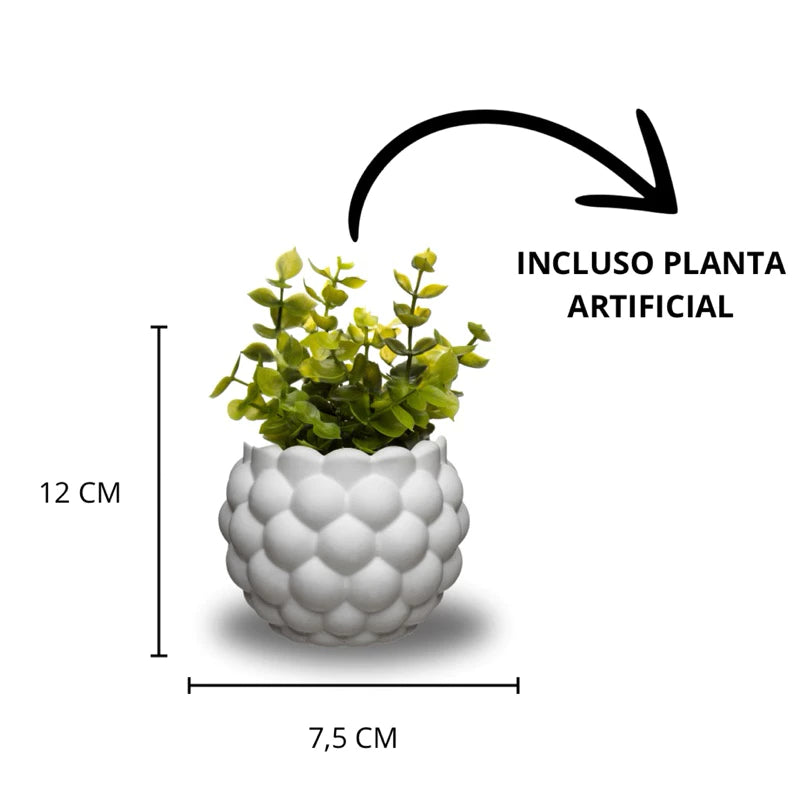Conjunto Decorativo com 6 Vasos Incluso Planta Artificial