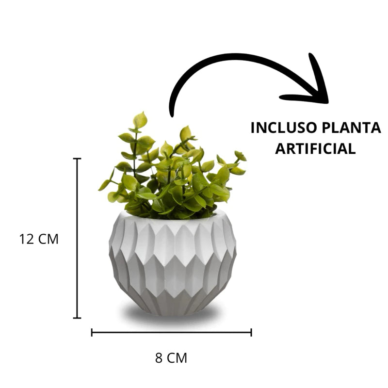 Conjunto Decorativo com 6 Vasos Incluso Planta Artificial