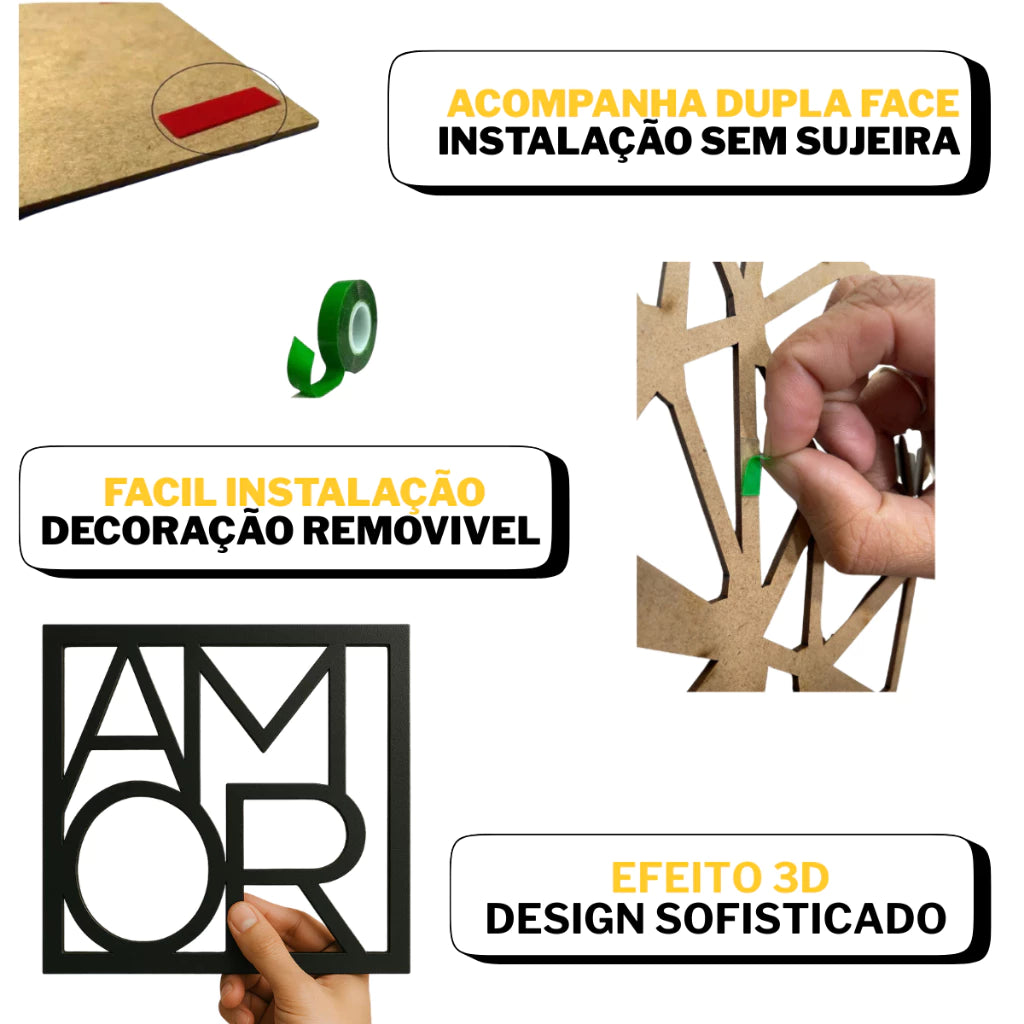 kit 4 Quadros Cacto Vazados Decorativo Para Sala Quarto