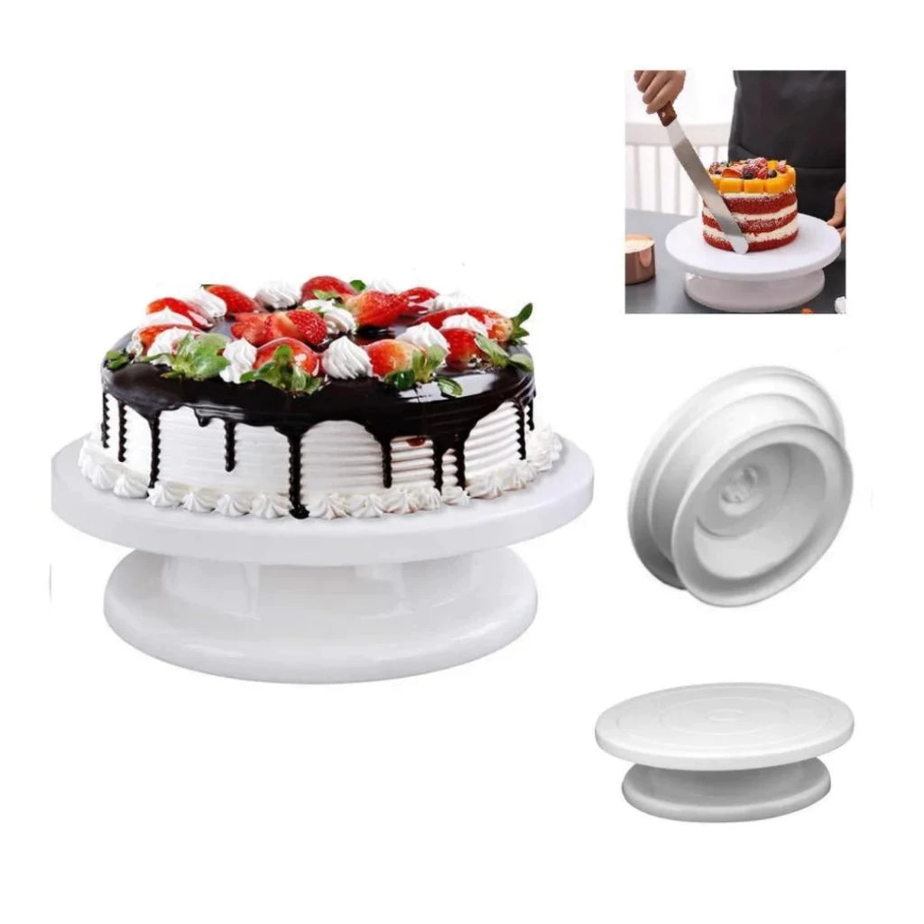 Kit Confeitaria Profissional Bailarina Giratória Raspadores Nivelador de Bolo