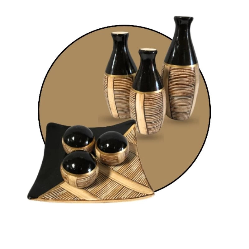 Conjunto 7 Peças de Ceramica para Decoração