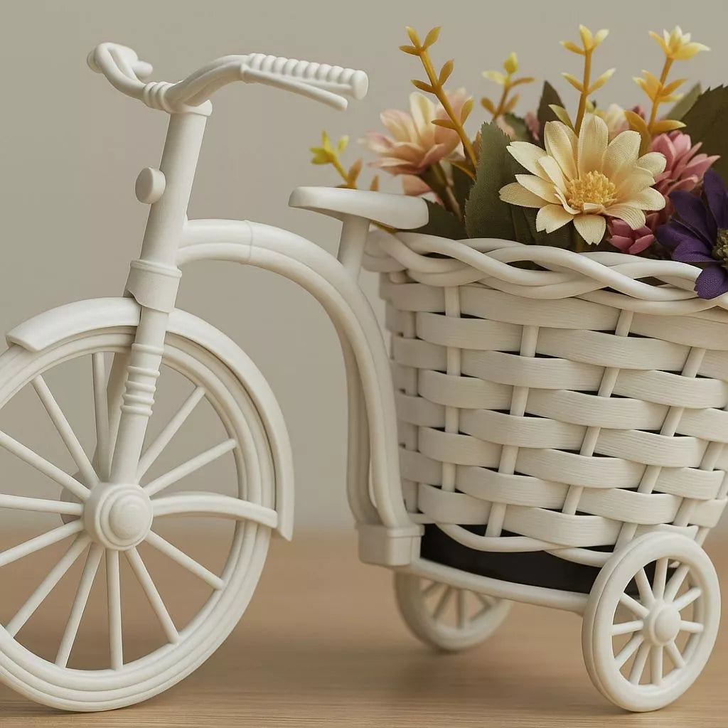 Arranjo Bicicleta Decorativa Artificial Folhagem Rosa