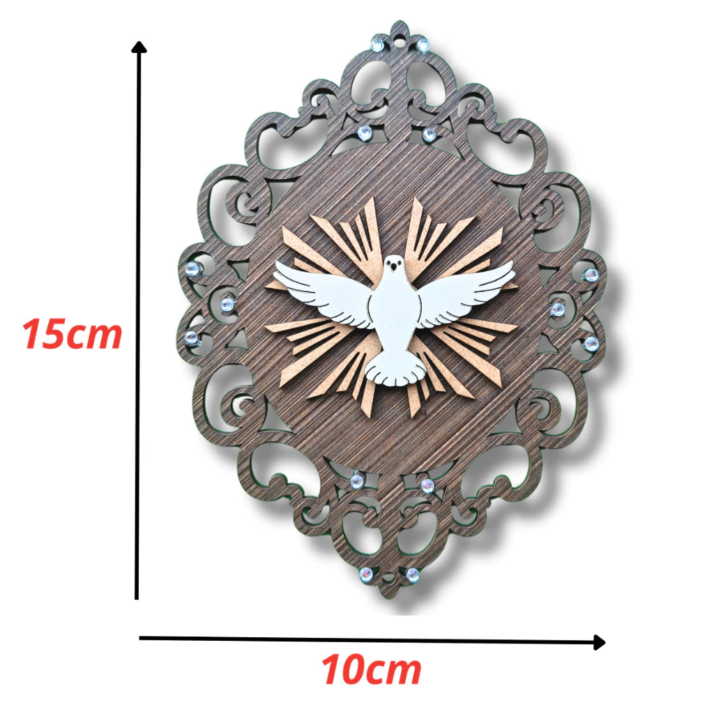Divino Espirito Santo Placa Renda Linda Porta de Entrada Proteção