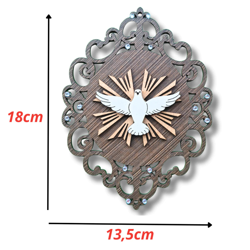 Divino Espirito Santo Placa Renda Linda Porta de Entrada Proteção