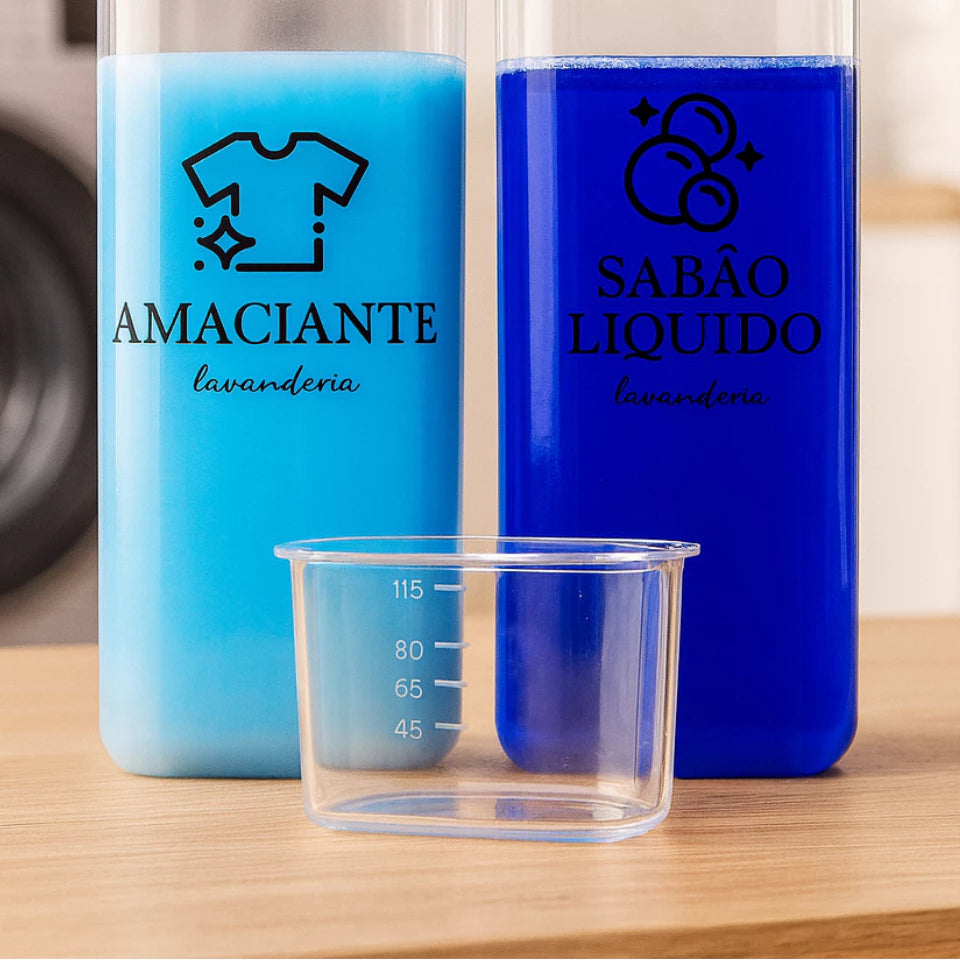 Dispenser Organizador Acrílico - Amaciante, Sabão em Pó e Liquido, Tira Manchas