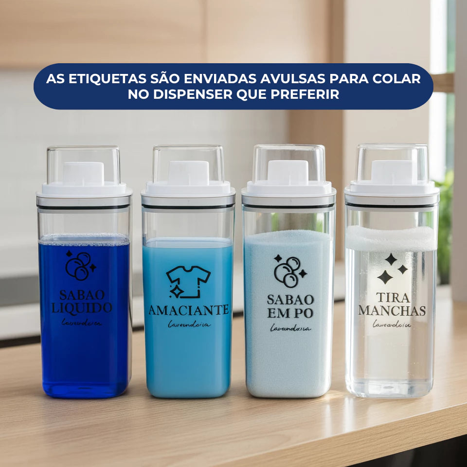 Dispenser Organizador Acrílico - Amaciante, Sabão em Pó e Liquido, Tira Manchas