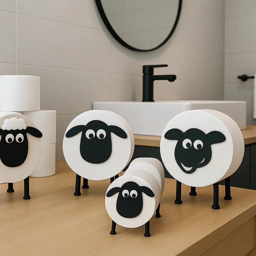 Suporte de Papel Higiênico Shaun Ovelha Carneiro Decoração de Banheiro