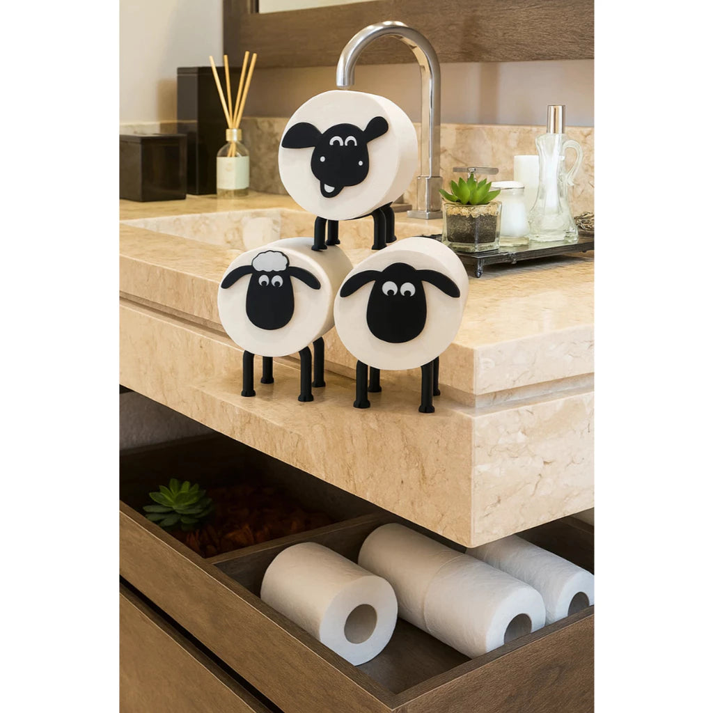 Suporte de Papel Higiênico Shaun Ovelha Carneiro Decoração de Banheiro