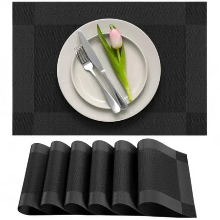 KIT 4 ou 6 Jogo Americano Metalizado em PVC Retangular Mesa Posta Sousplat